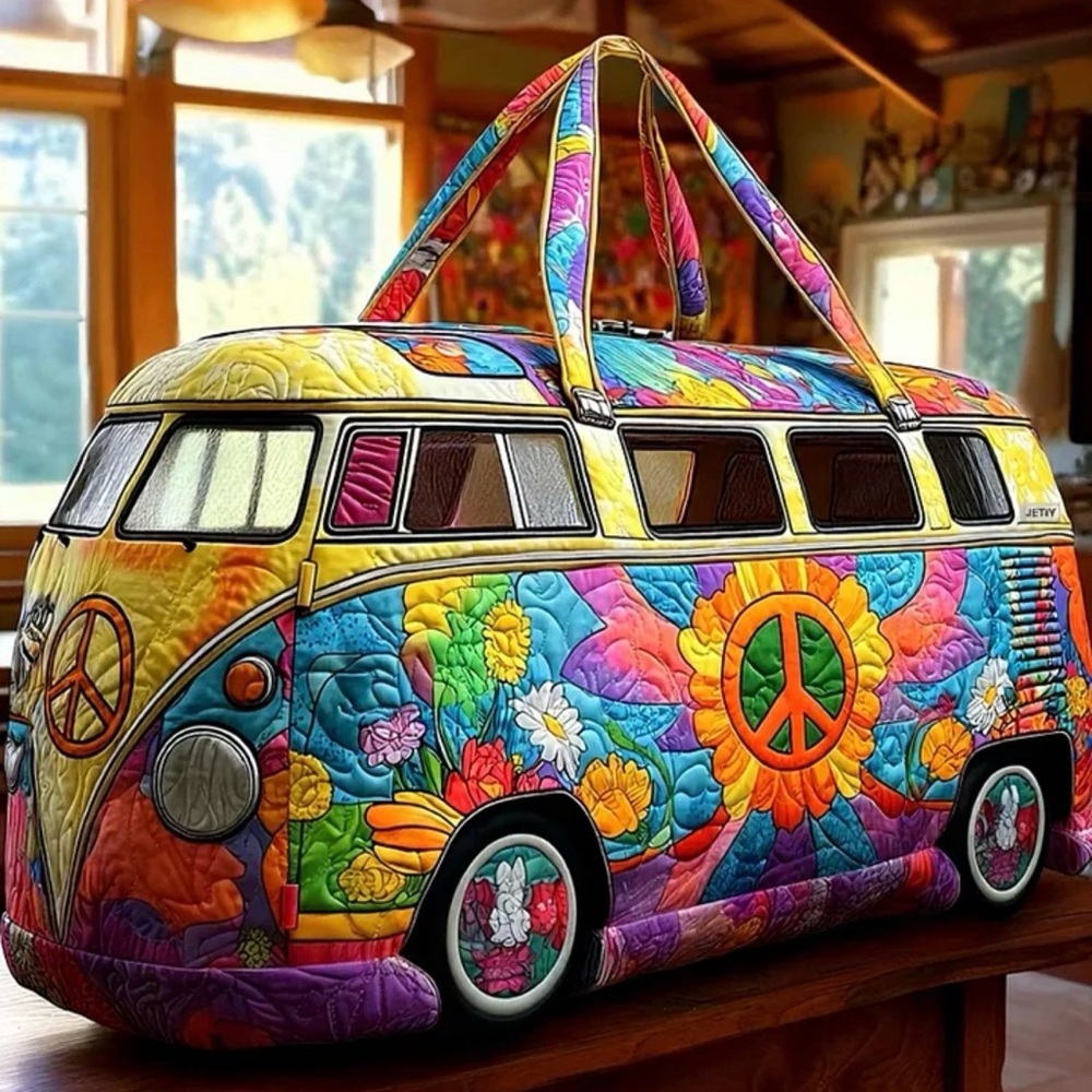 Colorful Peace Sign Travel Bag